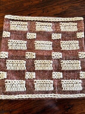 D.V. Kap Home Cream Woven Cushion Cover with Bouclé Accent